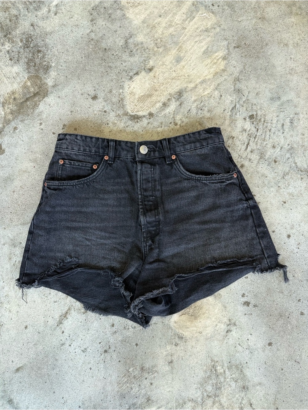 Zara black denim shorts